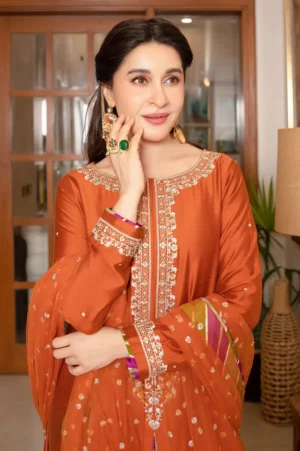 Home sheen by shaista lodhi luxury silk embroidered unstitched 3 piece dastoor